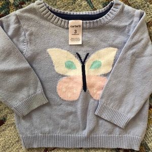 Carter’s 3 month sweater. So cute. Worn twice.